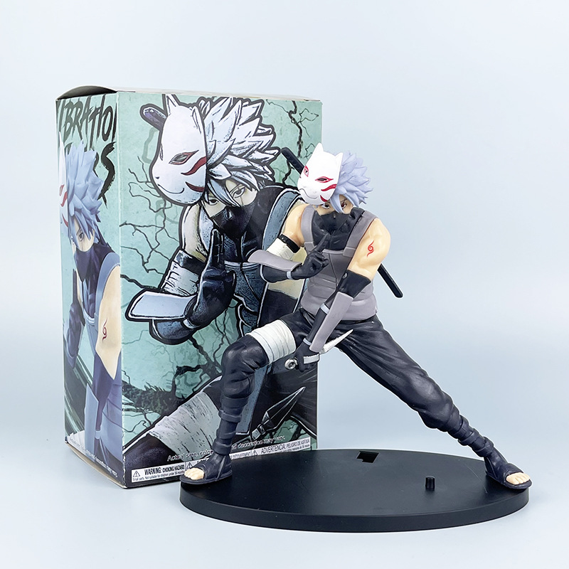 Naruto Animation Ninja Step War Dark Flag Wood Kakashi Group Model Ornaments Boxed Hand-held Wholesale