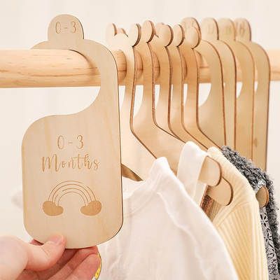 Amazon Wooden Baby Closet Size Divider Newborn Milestone Card Boxwood Tag Decoration Door Hanger