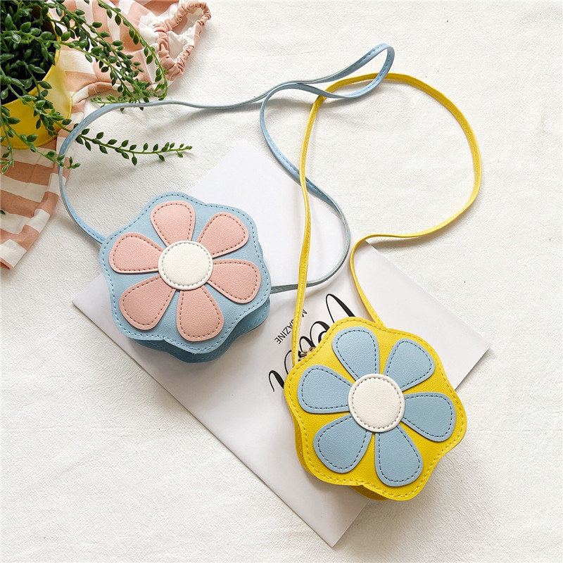 Candy-colored children's small bag fashionable cute mini flower-shaped princess messenger bag baby coin purse