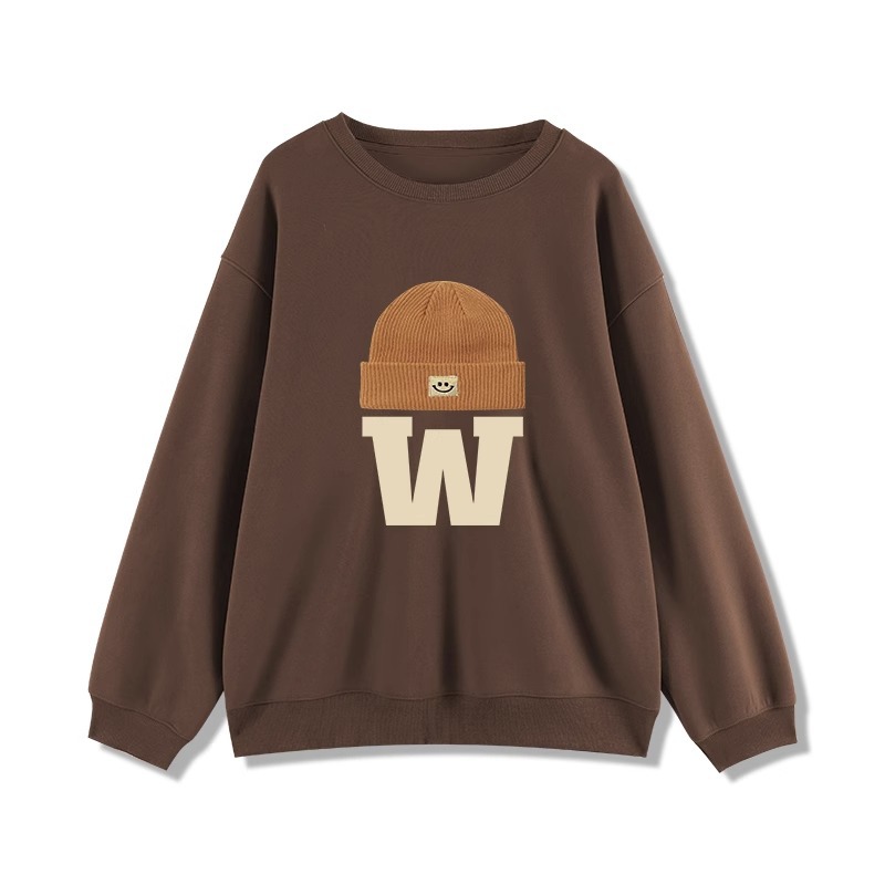 American retro sweater Women's Spring and Autumn 2023 new popular coat oversize small brown lazy top