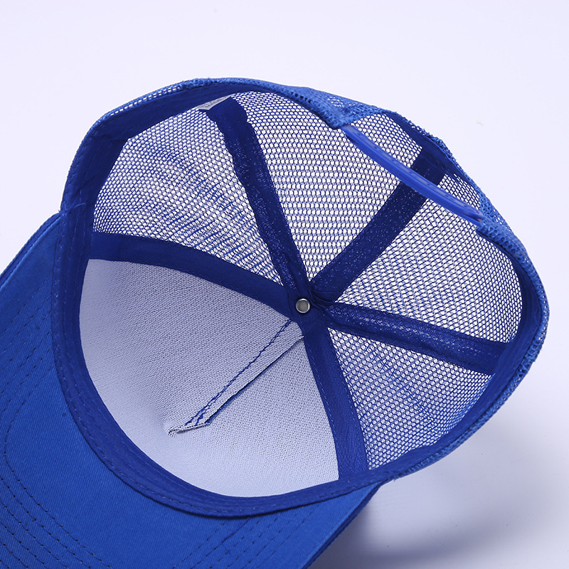 New mesh cap baseball cap custom LOGO printing embroidery solid color pure cotton five-piece advertising peaked cap in stock wholesale