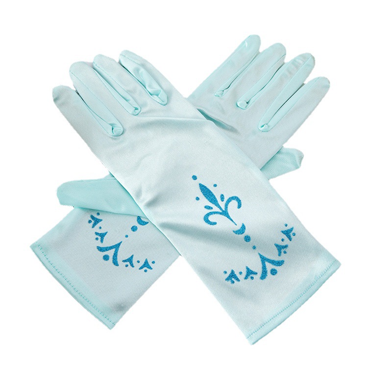 Frozen Princess Children's Printed Gloves Aisha Bow Gloves Anna Etiquette Dress Costume Matching Hand