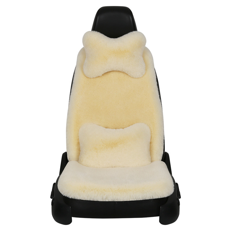 Car seat cushion winter plush plus velvet padded warm universal wool cushion small waisted imitation rabbit fur car seat cover batch