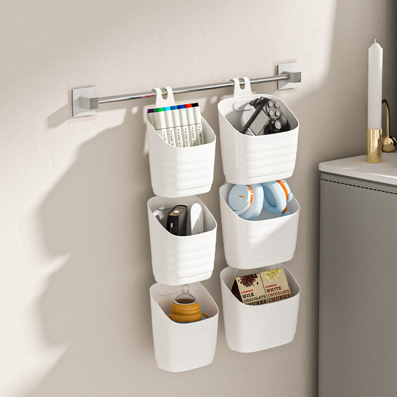 Kitchen hanging basket onion, ginger and garlic storage box punch-free bathroom bathroom stackable storage basket wall-mounted storage basket