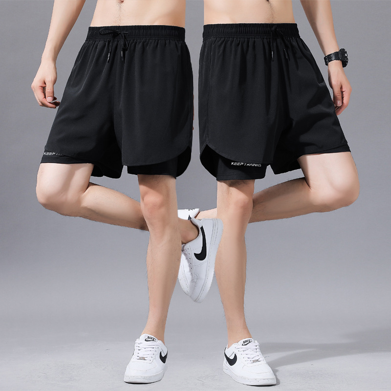 Sports Shorts Men's Summer Marathon Track and Field Fitness Running Lining Quick-drying Ice Silk Training Pants Three-part Pants Women