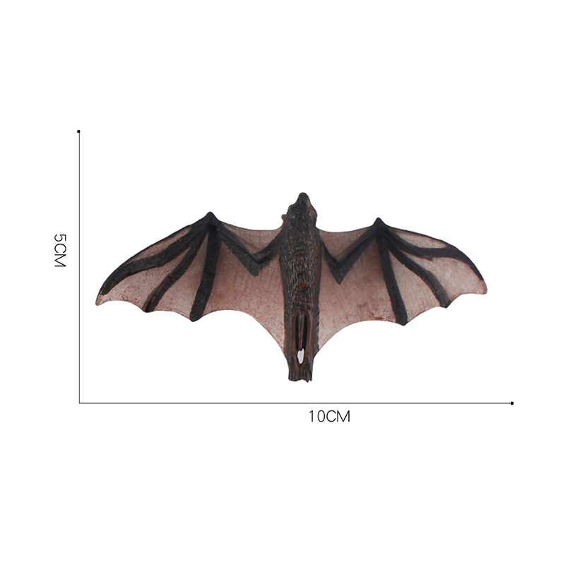 跨境万圣节场景布置实心静态蝙蝠模型摆件愚人节整蛊恶搞玩具