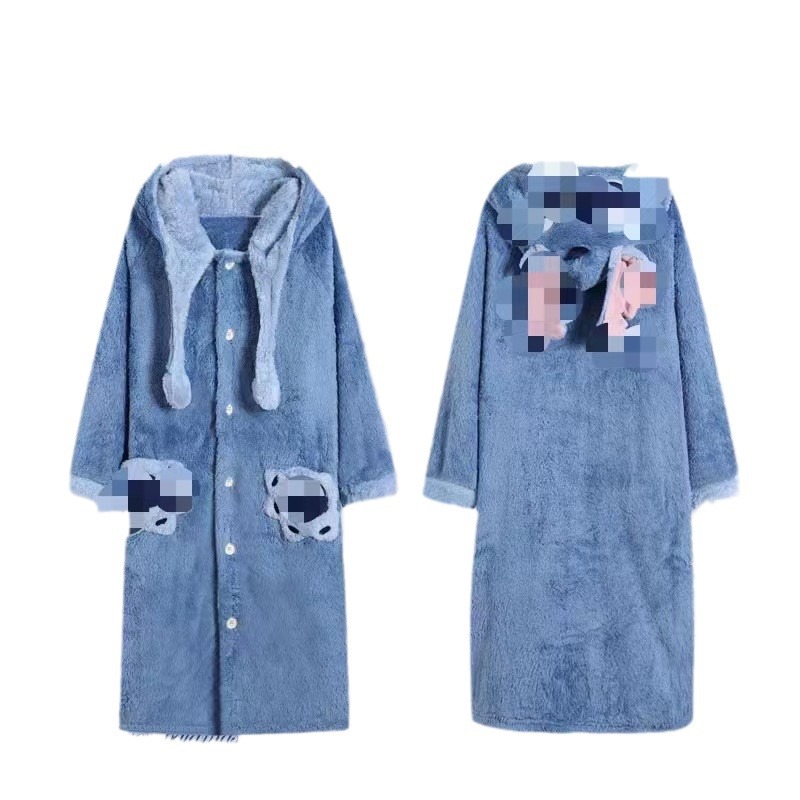 On the new strawberry hooded bear pajamas parchas coral fleece kappi bala raccoon nightgown support generation hair