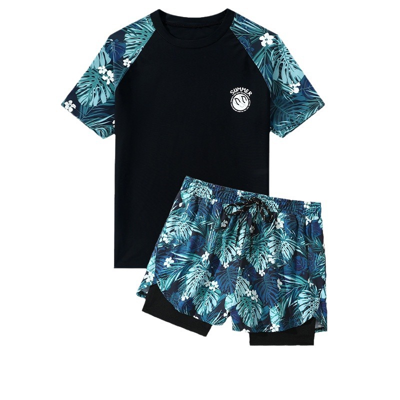 Swimsuit men's suit men's plus size Swimming trunks hot spring top men's swimming trunks anti-embarrassment swimming equipment full set