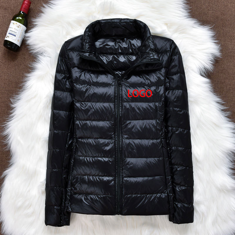 LOGO Printing Printed Down Jacket Men's and Women's Short Lightweight Thickened Korean Style White Duck Down Enterprise Work Clothes Team Clothes