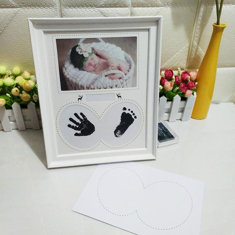 Factory Direct supply baby footprints photo frame newborn growth record souvenir creative photo frame cross-border wholesale