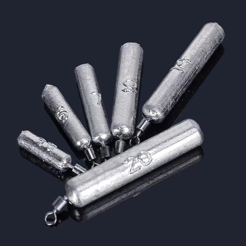 Wholesale 8-word swivel water drop lead column-shaped sea fishing wild fishing lead pendant Sea Pole not easy to hang bottom free fishing group lead pendant
