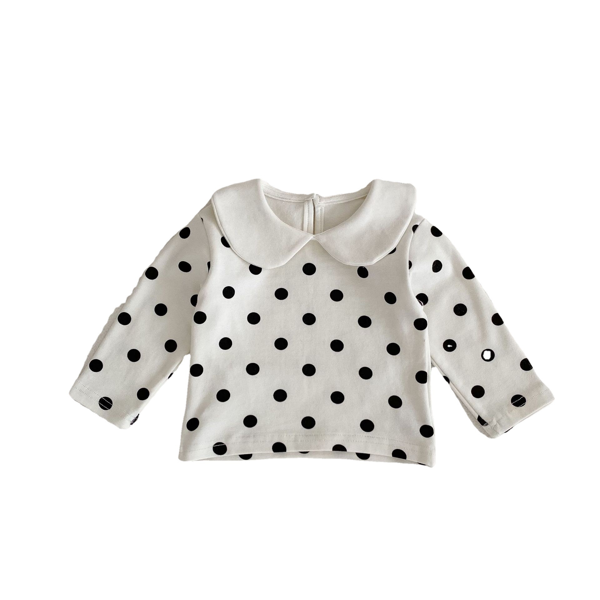 2023 spring and autumn clothing infant children's T-shirt doll collar long sleeve bottoming shirt versatile long sleeve T-shirt top