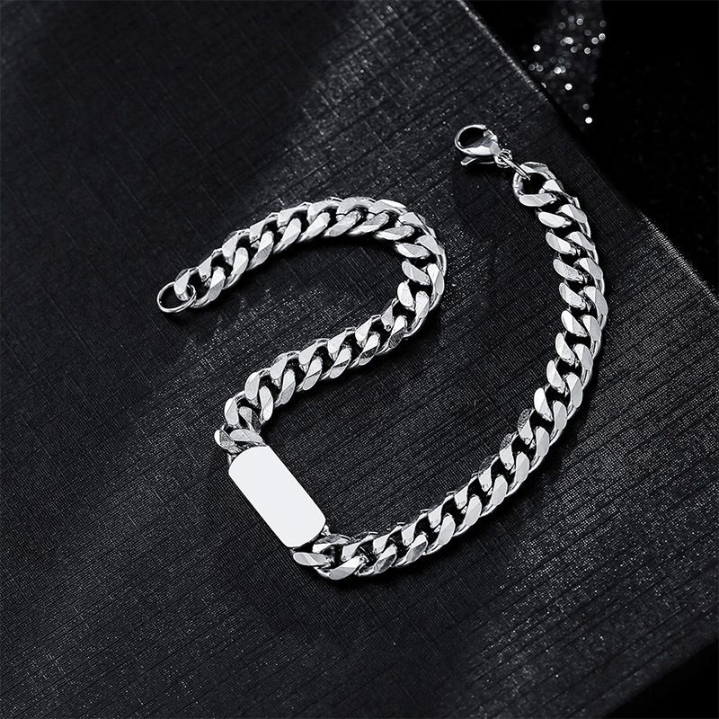 New Bracelet Men's trendy niche design titanium steel chain disco hip hop cold style accessories women's high-grade non-fading