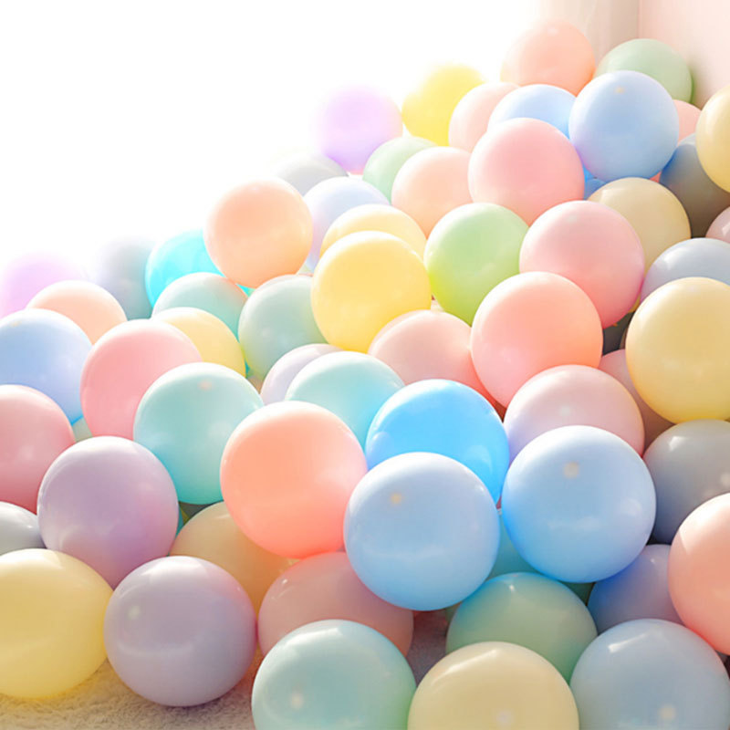 2.2g Macaron Balloon 10-inch Thick Double Layer Balloon with Printing for Wedding Decoration Birthday Party Setup Kit