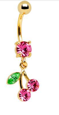 Gaby Europe and the United States cross-border Cherry navel ring fruit pendant navel nail navel ornaments human body puncture jewelry manufacturers in stock