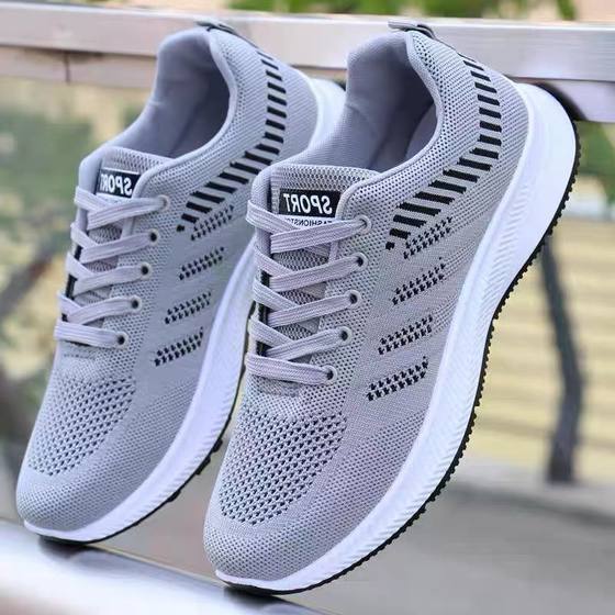 2024 new sports shoes comfortable breathable small white shoes fly woven breathable casual shoes
