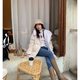 2024 new round head metal buckle boots women's winter but knee Joker casual high knight boots