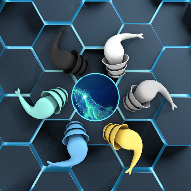 Three-layer fishtail earplugs mermaid earplugs silicone earplugs bathing swimming training earplugs in stock wholesale
