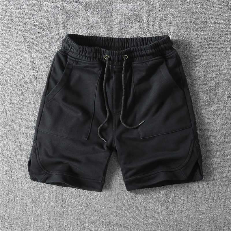 American Style Casual Washed Tooling Shorts 2024 Summer Trendy Student Solid Color Sweat Pants Retro Men's Five-point Pants