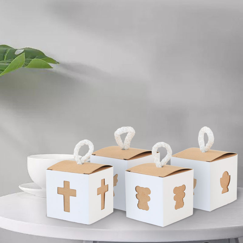 European-style New Candy Box Spot Bear Angel Holy Grail Cross Vintage Kraft Paper Square Candy Box
