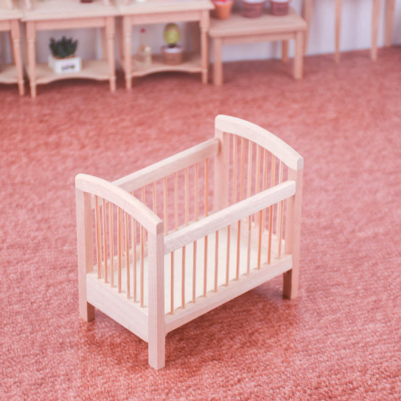 1/12 Doll House Mini Furniture Miniature Props Log Color Crib Model Shooting Camera Crafts Ornaments