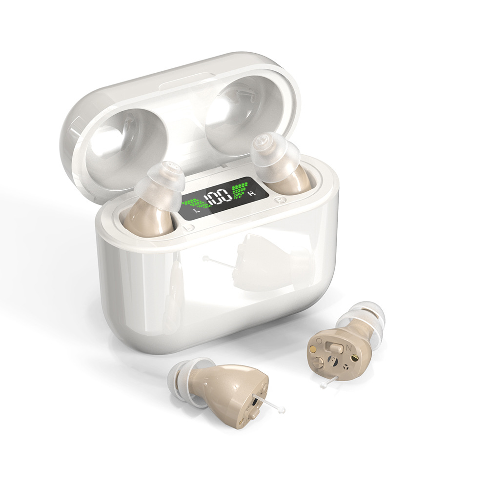 Cross-border elderly hearing aid CIC rechargeable sound amplifier with digital display warehouse sound collector accessories factory wholesale