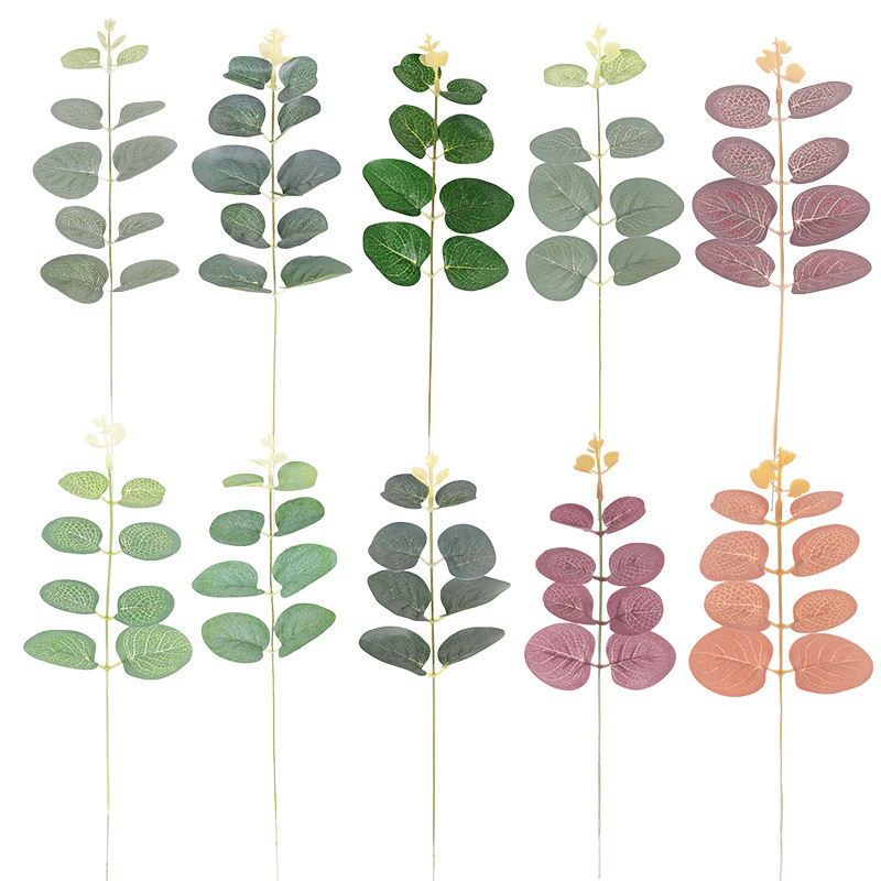 Cross-border Simulation Eucalyptus Leaf Wedding Flower Arrange Material Artificial Money Leaf Home Decoration Shooting Props Grass Discharge