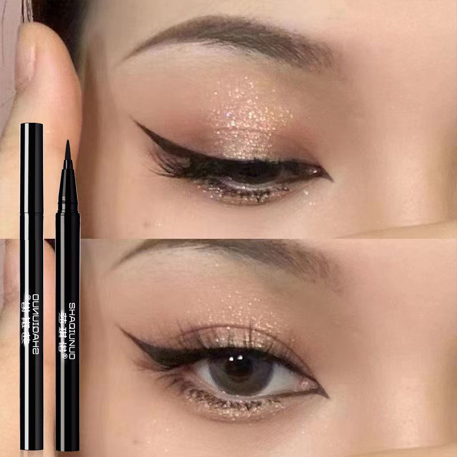Cross-border makeup Sha Qi nuocu black electric eyeliner thin head one-piece forming Eyeliner Liquid students wear makeup not easy to smudges