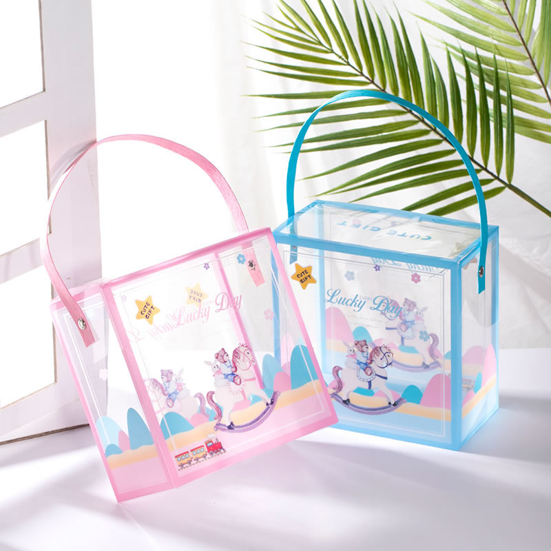 Children's Day Gift Box PVC Transparent Gift Box Baby Full Moon Birthday Gift Bag Kindergarten Graduation Gift Box