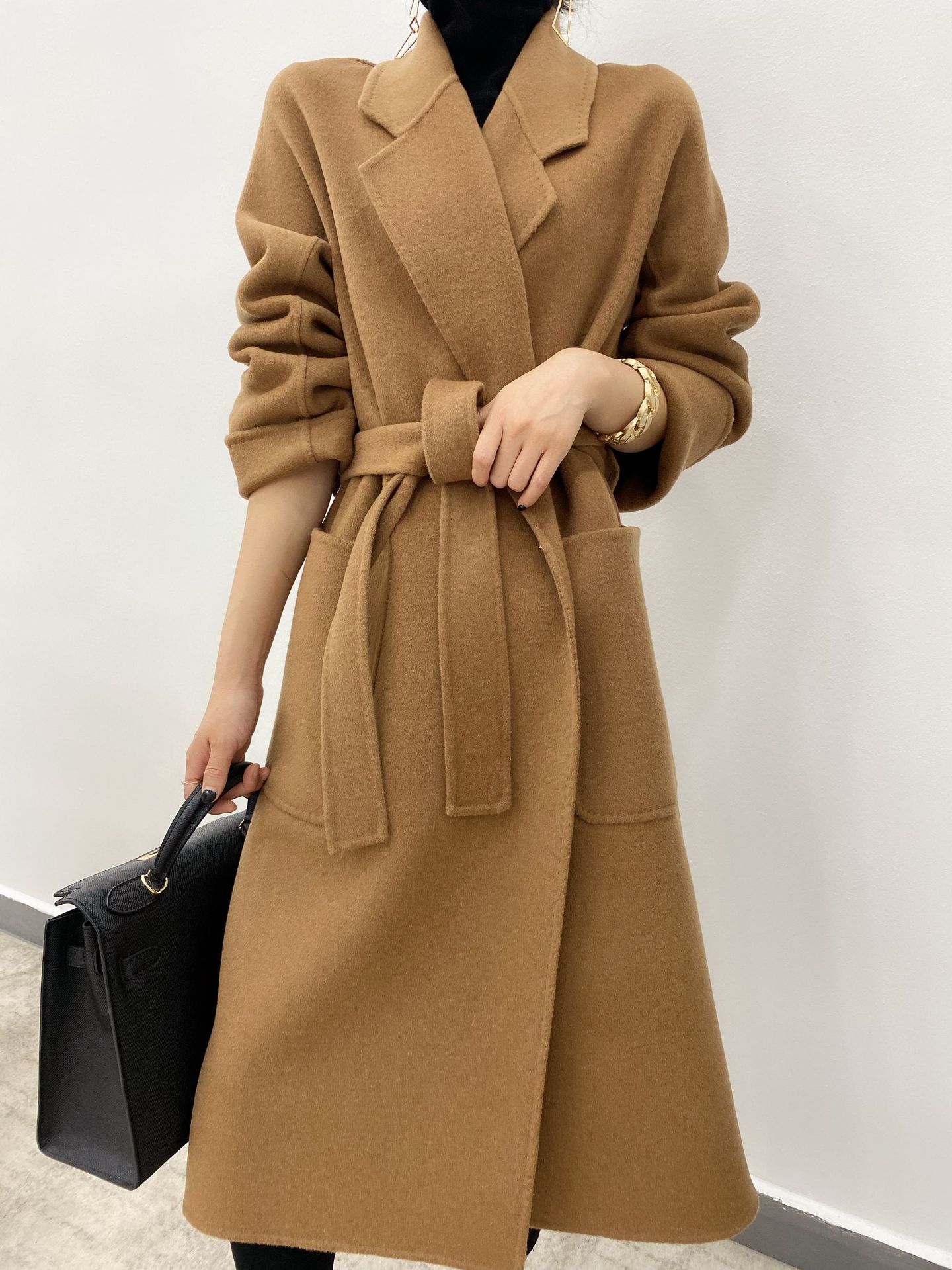 Double-sided Cashmere Coat Women's Mid-length 24 Autumn and Winter Wool Coat Double-sided Tolen Suit Wool Coat Women's Short