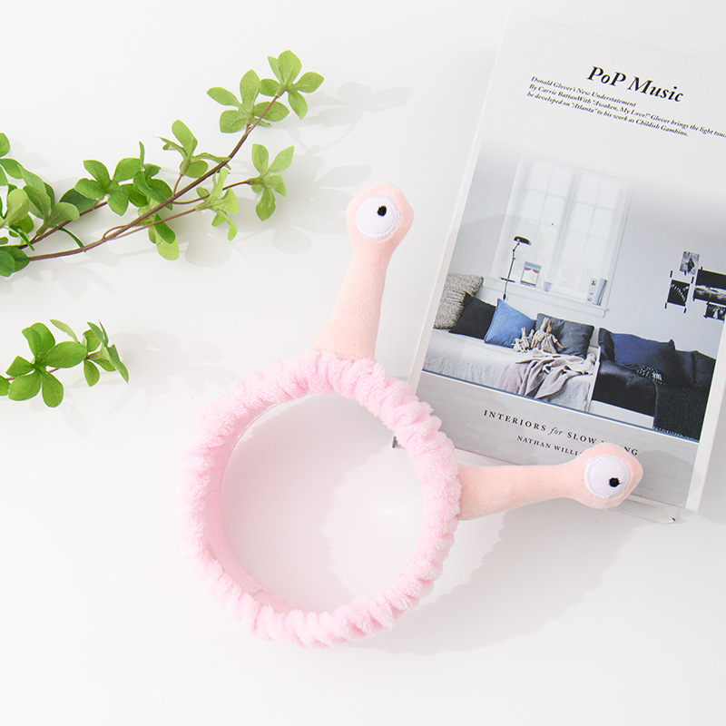 Korean Style ins Style Cartoon Cute Snail Hair Band Wash Face Makeup Cyber Celebrity Funny Plush Hair Band Stereo Hair Accessories