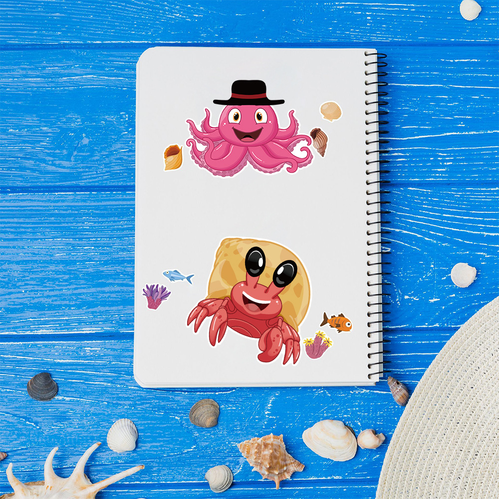 Toy Puzzle sticker marine creature Make a face sticker DIY handicraft waterproof repeat sticker