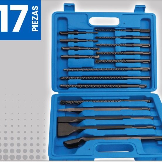 Electric hammer drill chisel 17/13/12/11/10 piece set plastic box aluminum box iron box wall-breaking shovel combination set