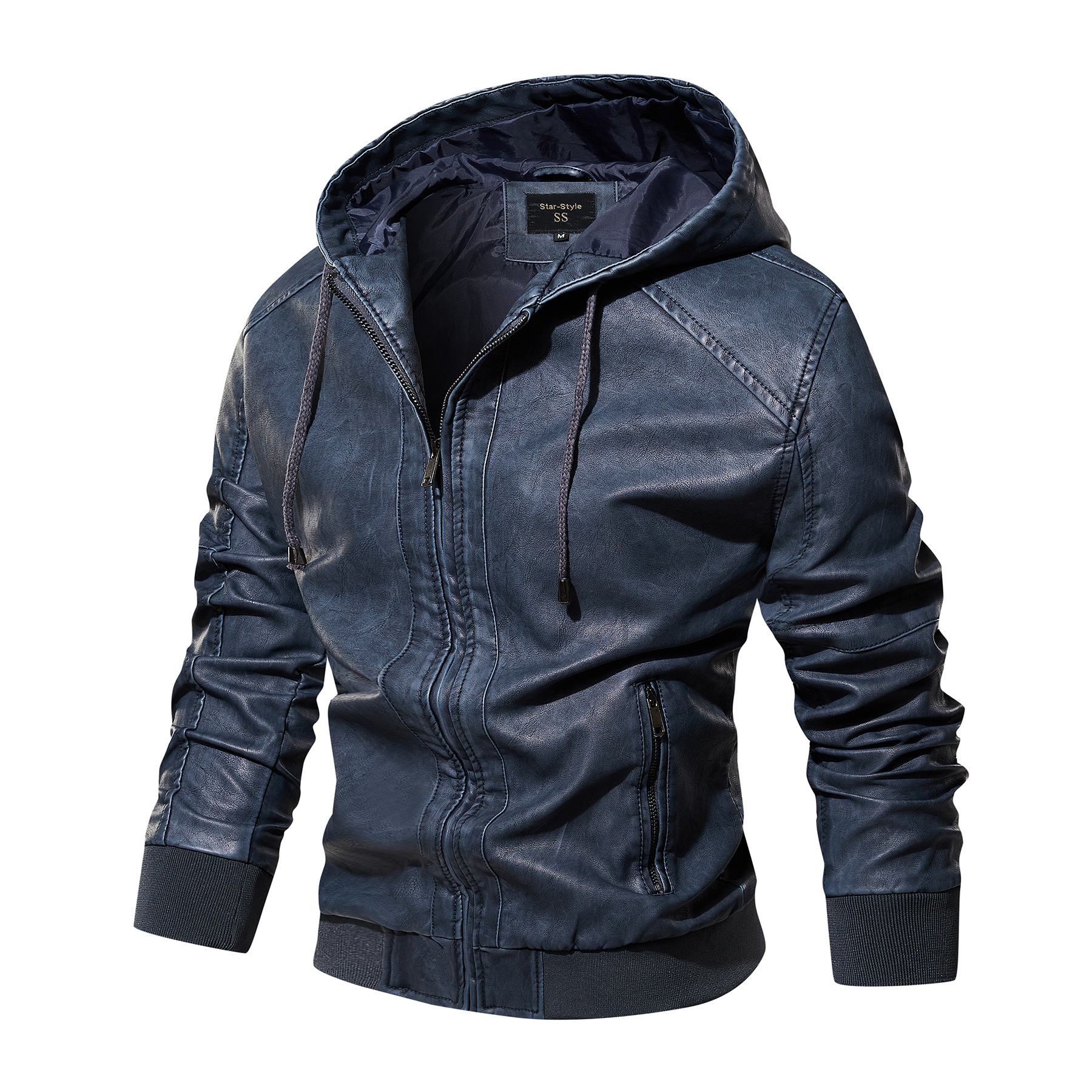 New wash faded four generations of washed men's leather foreign trade cross-border boutique leather Europe independent station Amazon US size