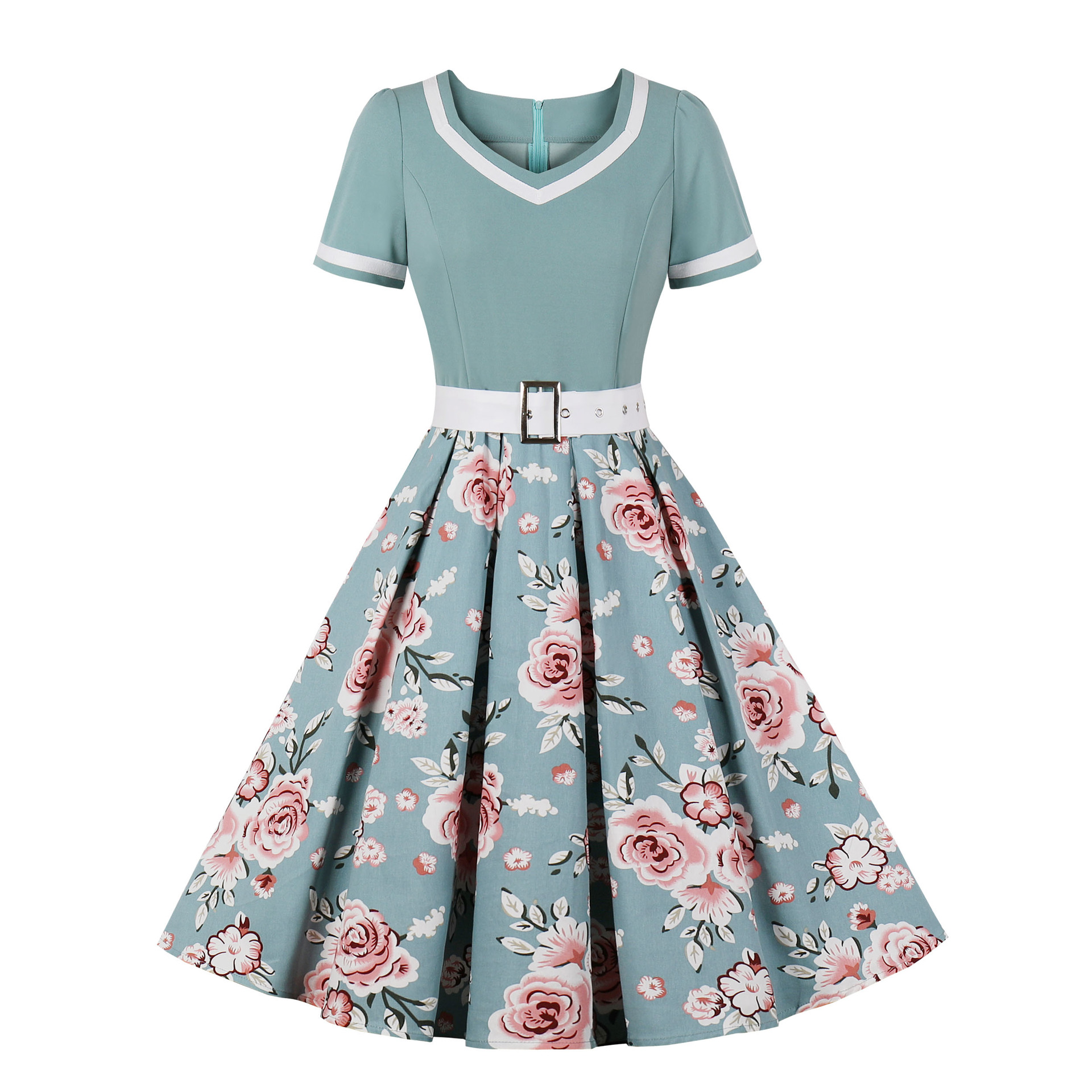 2022 Amazon European and American Retro Printed Dress 1637