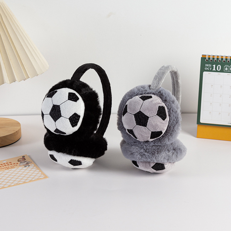 Warm earmuffs 2021 Winter new hot-selling cute football cold-proof antifreeze children plush earmuffs spot wholesale