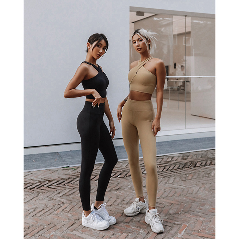 Yoga clothes vest sports bra underwear women's push up shockproof breast collection sexy beauty back cross strap fitness clothes