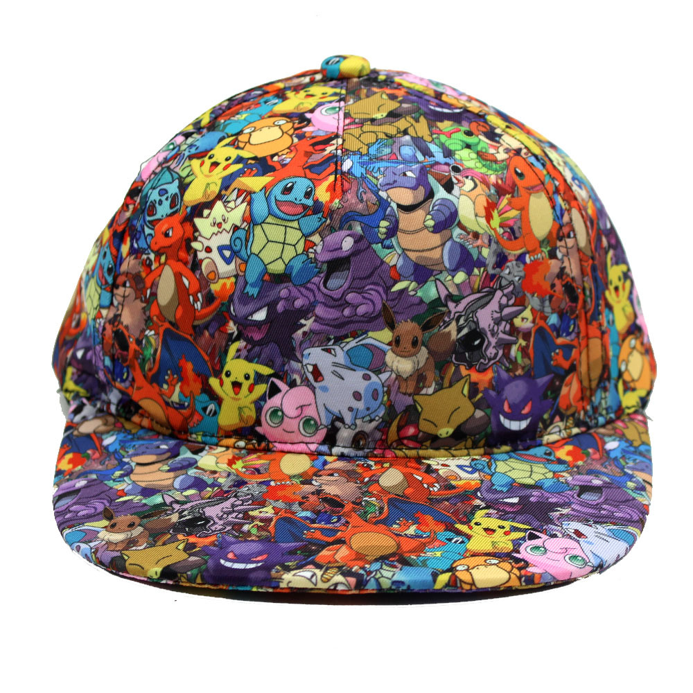 新款日本动漫神奇宝贝皮卡丘卡通嘻哈棒球帽口袋妖怪宠物精灵帽子