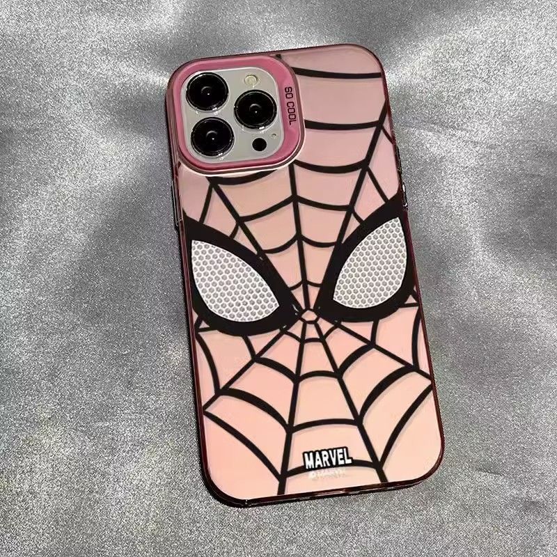 Spiderman mobile phone case for Apple 16promax color silver shell iPhone14plus 13 high color value