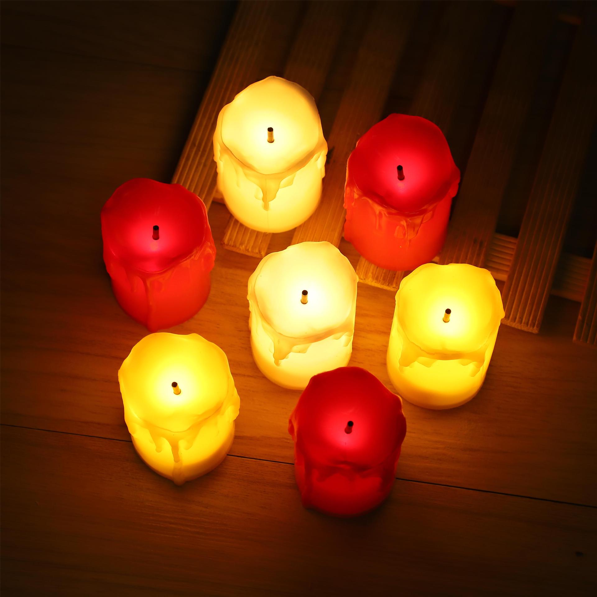 Creative birthday wedding Halloween Party party led simulation tear candle light black core electronic candle