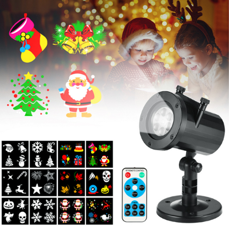 Outdoor remote control snowflake projection lamp Halloween lamp led lawn lamp floor lamp film Christmas projection lamp
