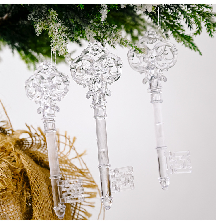 Weihnachtsbaum-Dekoration, transparenter Schneeflocken-Anhänger, kreative neue Hirsche zum Aufhängen, Weihnachtsbaum-Dekoration_voghion.com