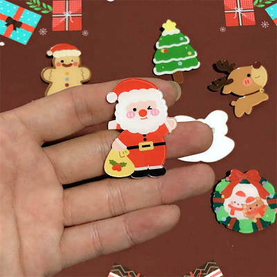 ins Cartoon Cute Santa Claus Brooch Christmas Holiday Gift Acrylic Badge Bag Accessories Small Pendant