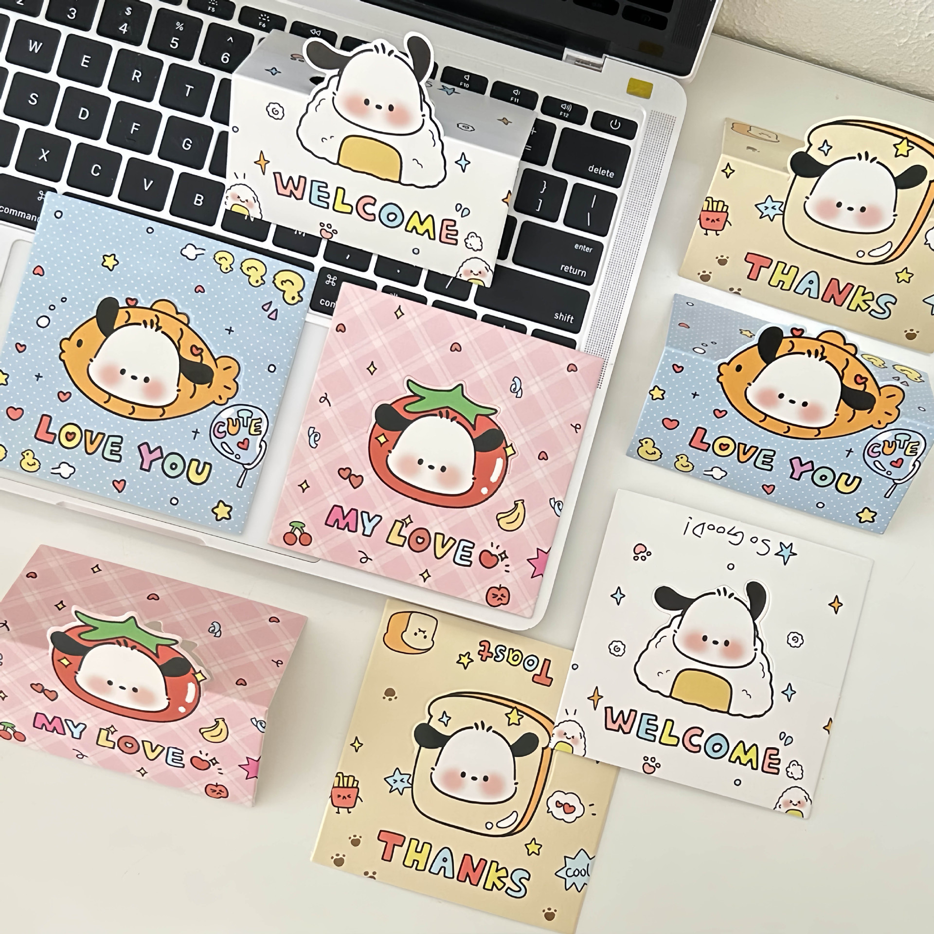 Original Cute Puppy Kaka Head Card Back Card Material Packaging Gift Packaging Sticker Folding Card