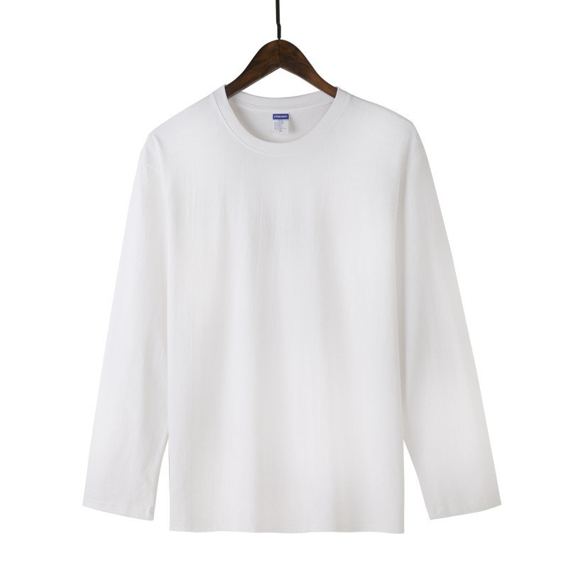 260 grams of autumn Xinjiang cotton heavyweight Japanese crew neck solid color long sleeve men's T-shirt loose bottoming shirt a generation of hair