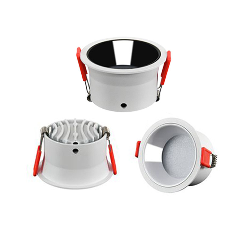 Embedded anti-glare eye protection narrow edge ceiling downlight without main light hotel living room home led three-color downlight wholesale