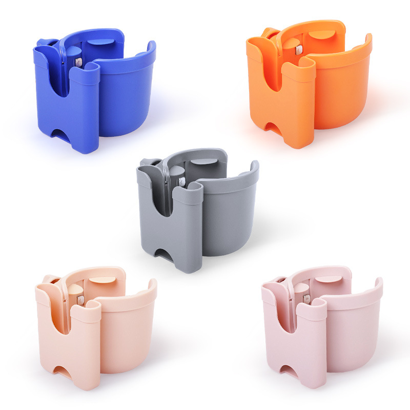 Factory private model baby stroller cup holder with mobile phone box 2-in -1 baby stroller cup holder universal bottle cup holder