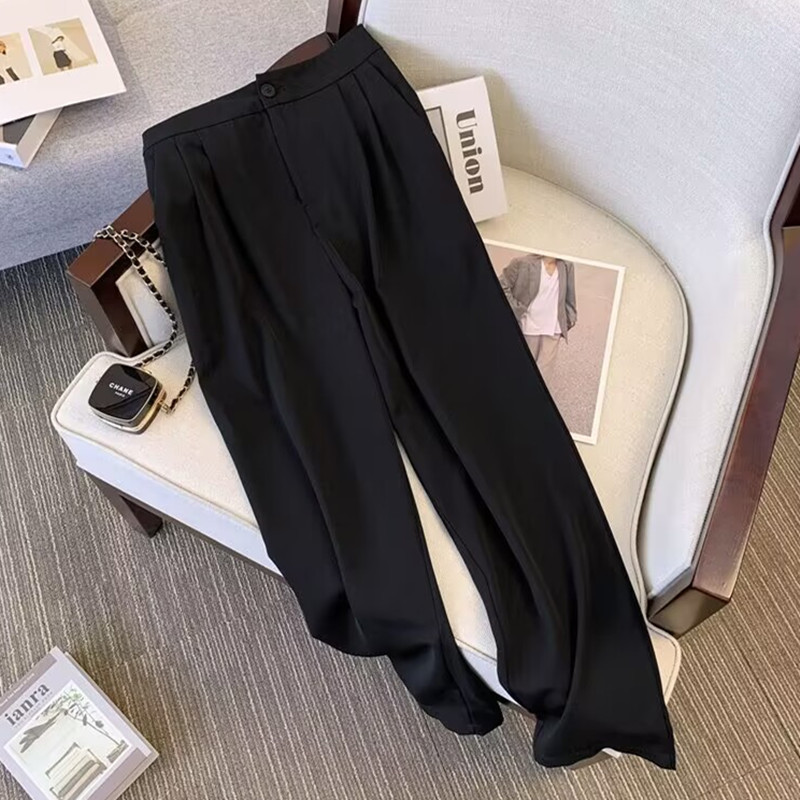 Suit Wide-leg Pants Women's Pants Spring and Autumn 2023 New High Waist Draped Straight High-grade Slimming Pink Pants Summer