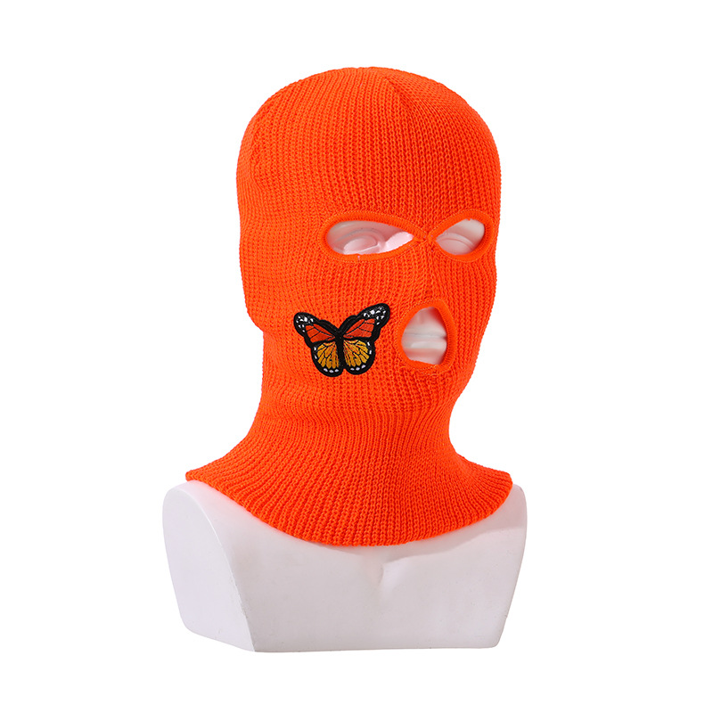 Amazon new balaclava three-hole knitted mask outdoor ski warm headgear spot