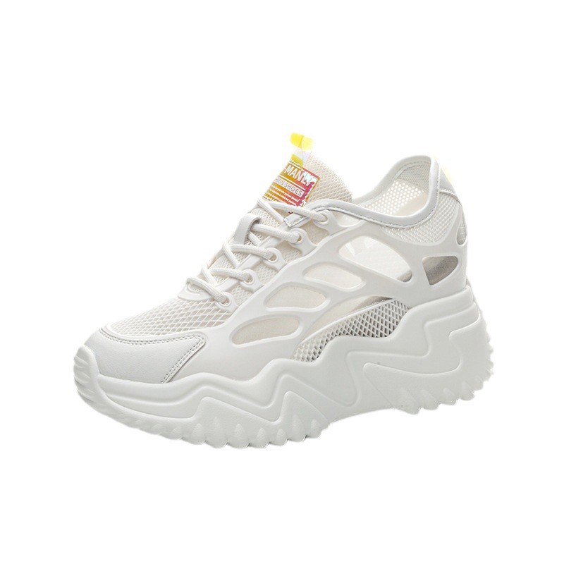 Trendy Sunday Summer Women's Shoes New Thick-soled Wedge Heeled High Heeled Casual Sports Mesh Shoes Hole Shoes